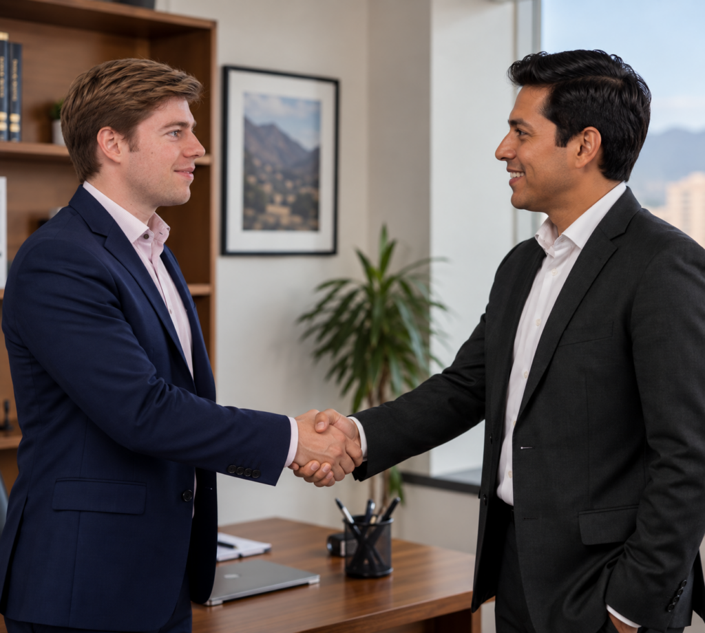 Pierre avec client - Ayni Digital